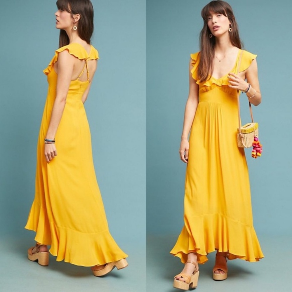 Anthropologie BELLE RUFFLED MAXI DRESS new - Picture 3 of 6